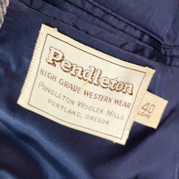 Pendleton Wool Blazer with suede accents. Men’s 40 Long like new vintage - Picture 11 of 11
